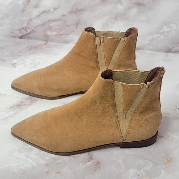 JEFFREY Campbell Suede Ankle Bootie Pointed Toe Camel Color - Picture 15 of 15